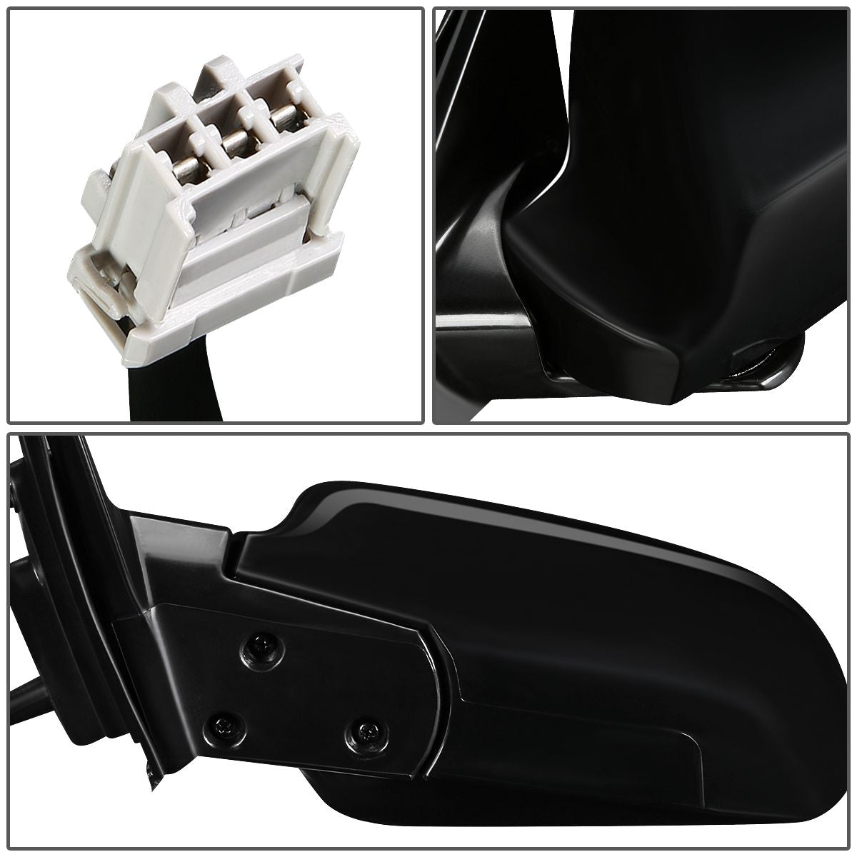 RETROVISOR MIRROR - OEM - 98-02 HONDA ACCORD 4-DOOR - POWERED - PAINTABLE - BLACK - LEFT