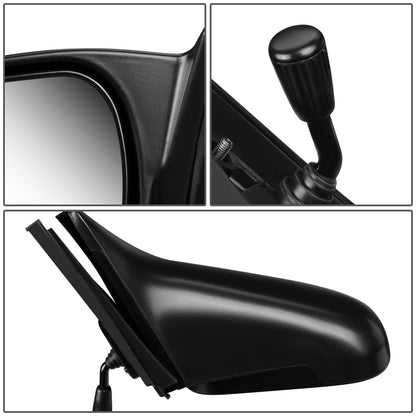 RETROVISOR MIRROR - OEM - 96-00 HONDA CIVIC 2-DOOR - MANUAL - PAINTABLE - BLACK - LEFT