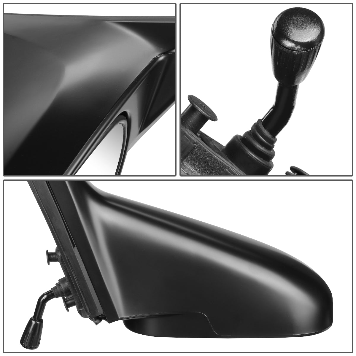 RETROVISOR MIRROR - OEM - 96-00 HONDA CIVIC 4-DOOR - MANUAL - PAINTABLE - BLACK - LEFT