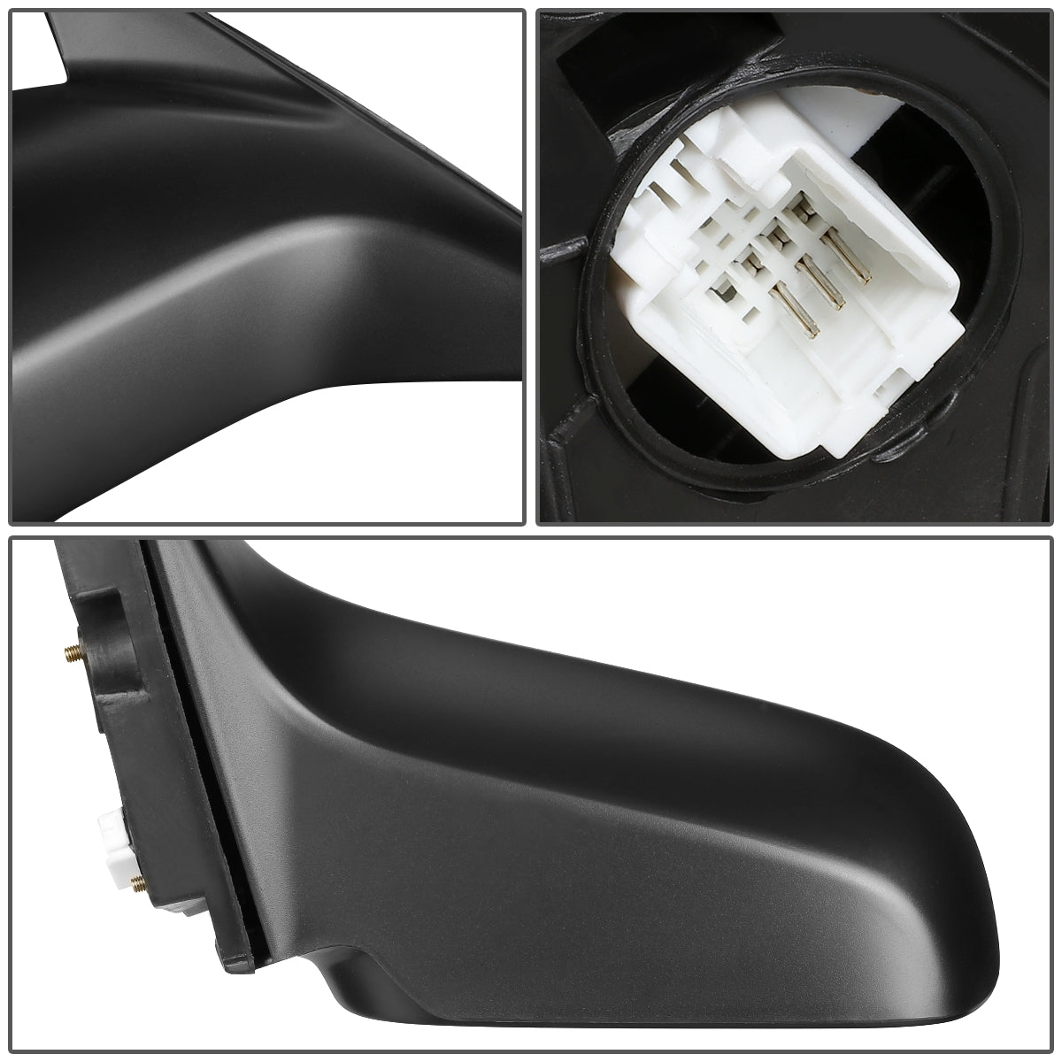 RETROVISOR MIRROR - OEM - 01-05 HONDA CIVIC 2-DOOR HX LX - POWERED - PAINTABLE - BLACK - LEFT