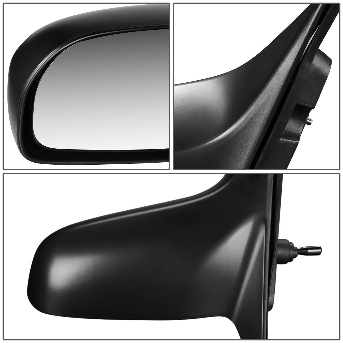 RETROVISOR MIRROR - OEM - 01-05 HONDA CIVIC 4-DOOR - MANUAL - PAINTABLE - BLACK - LEFT