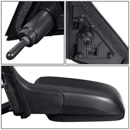 RETROVISOR MIRROR - OEM - 03-07 HONDA ACCORD - MANUAL - W/ LEVER - FOLDING - BLACK MATERIAL - LEFT