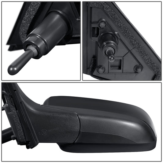 RETROVISOR MIRROR - OEM - 03-07 HONDA ACCORD - MANUAL - W/ LEVER - FOLDING - BLACK MATERIAL - LEFT