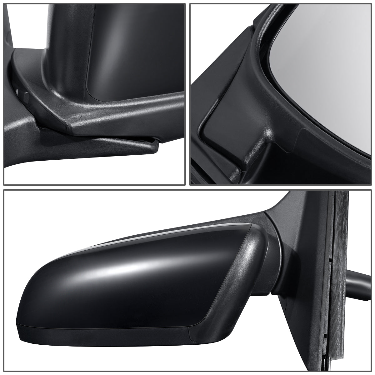 RETROVISOR MIRROR - OEM - 03-07 HONDA ACCORD - MANUAL - W/ LEVER - FOLDING - BLACK MATERIAL - LEFT