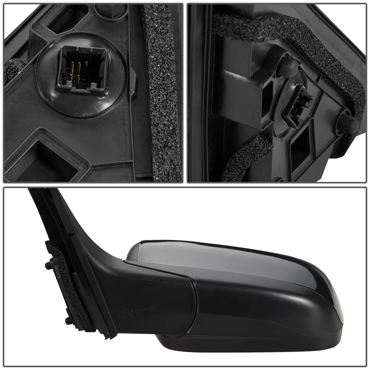 RETROVISOR MIRROR - OEM - 03-07 HONDA ACCORD - POWERED - HEATED - FOLDING - BLACK MATERIAL - LEFT