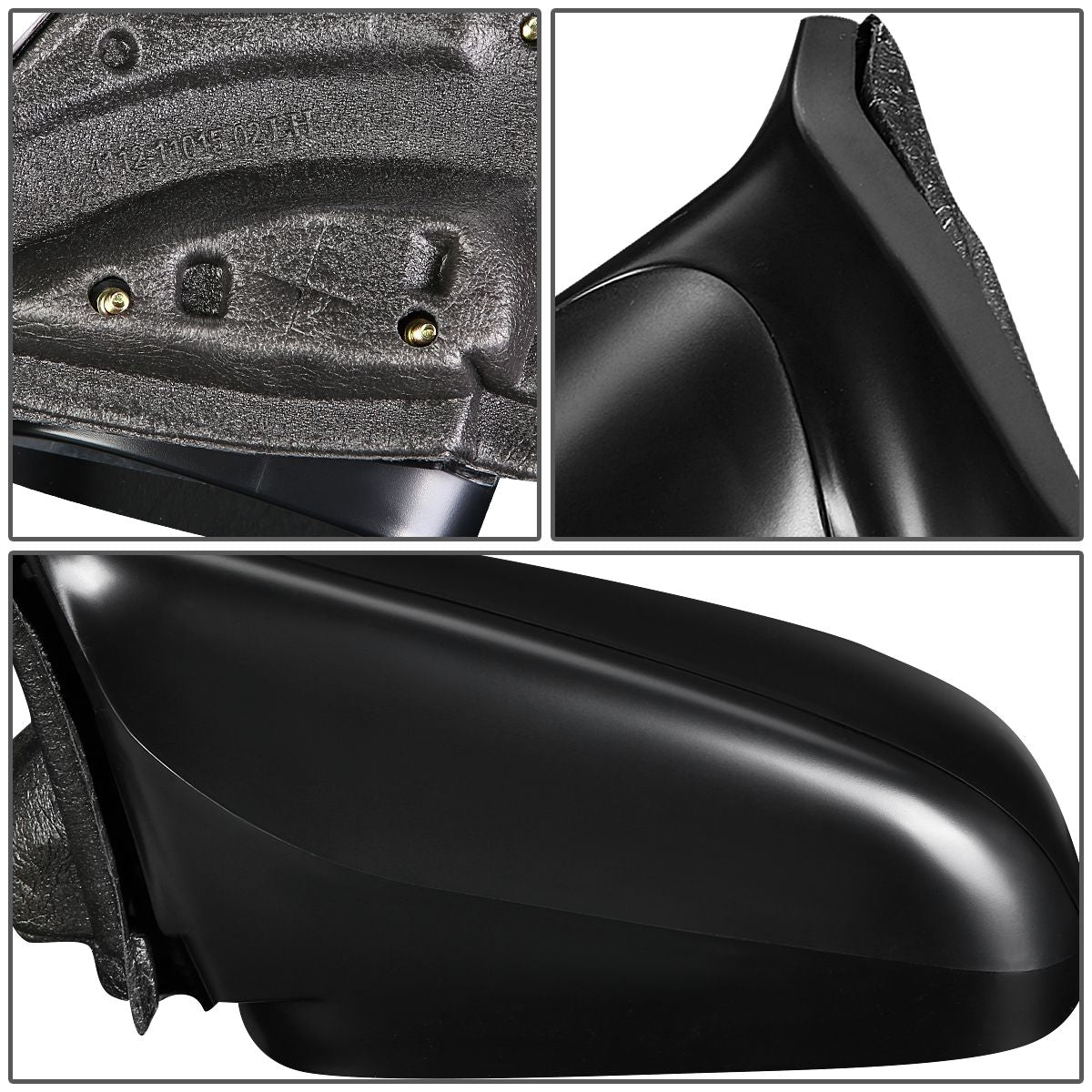 RETROVISOR MIRROR - OEM - 06-11 HONDA CIVIC 2-DOOR - MANUAL - TEXTURED - BLACK - LEFT