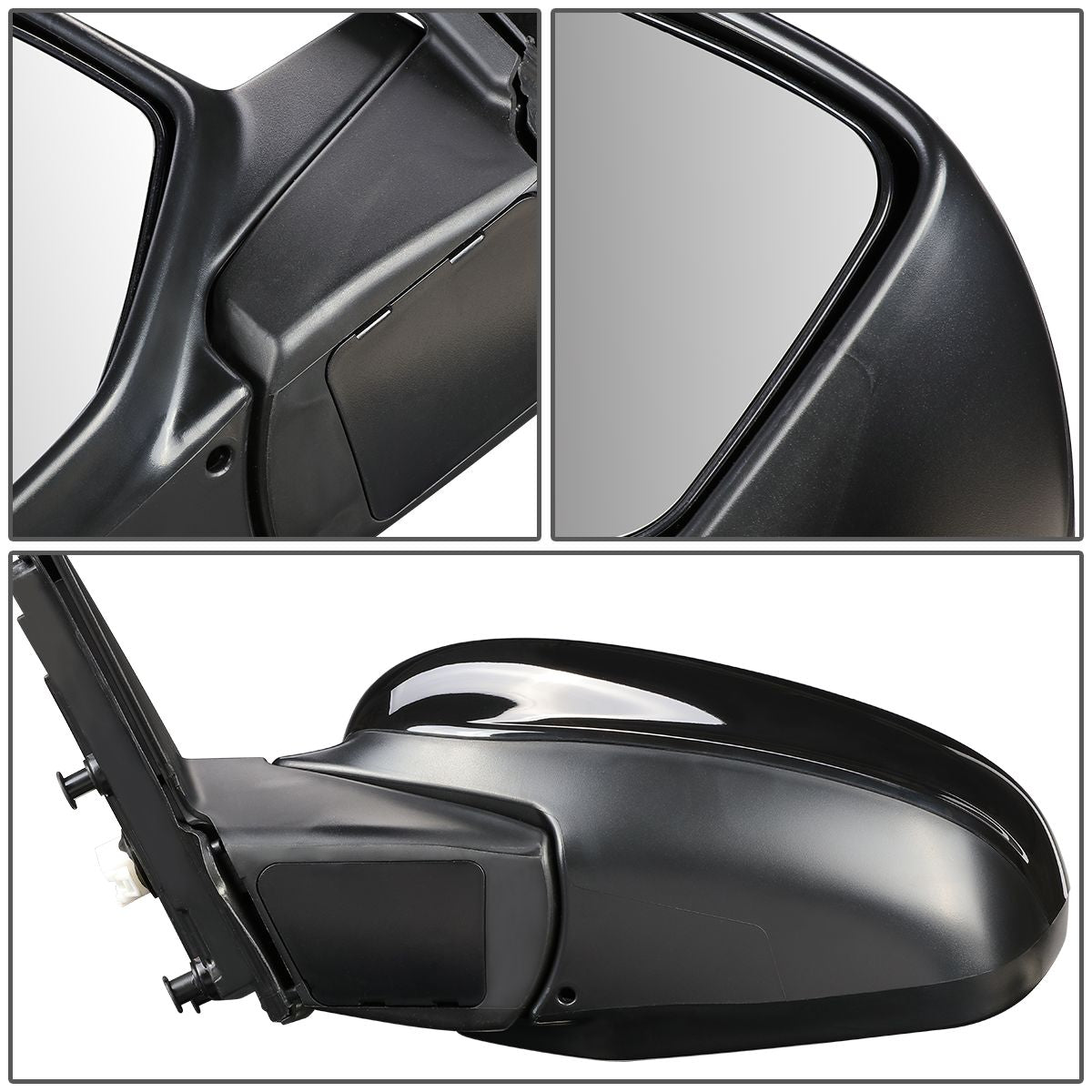 RETROVISOR MIRROR - OEM - 08-12 HONDA ACCORD 2-DOOR - POWERED - PAINTABLE - BLACK - LEFT