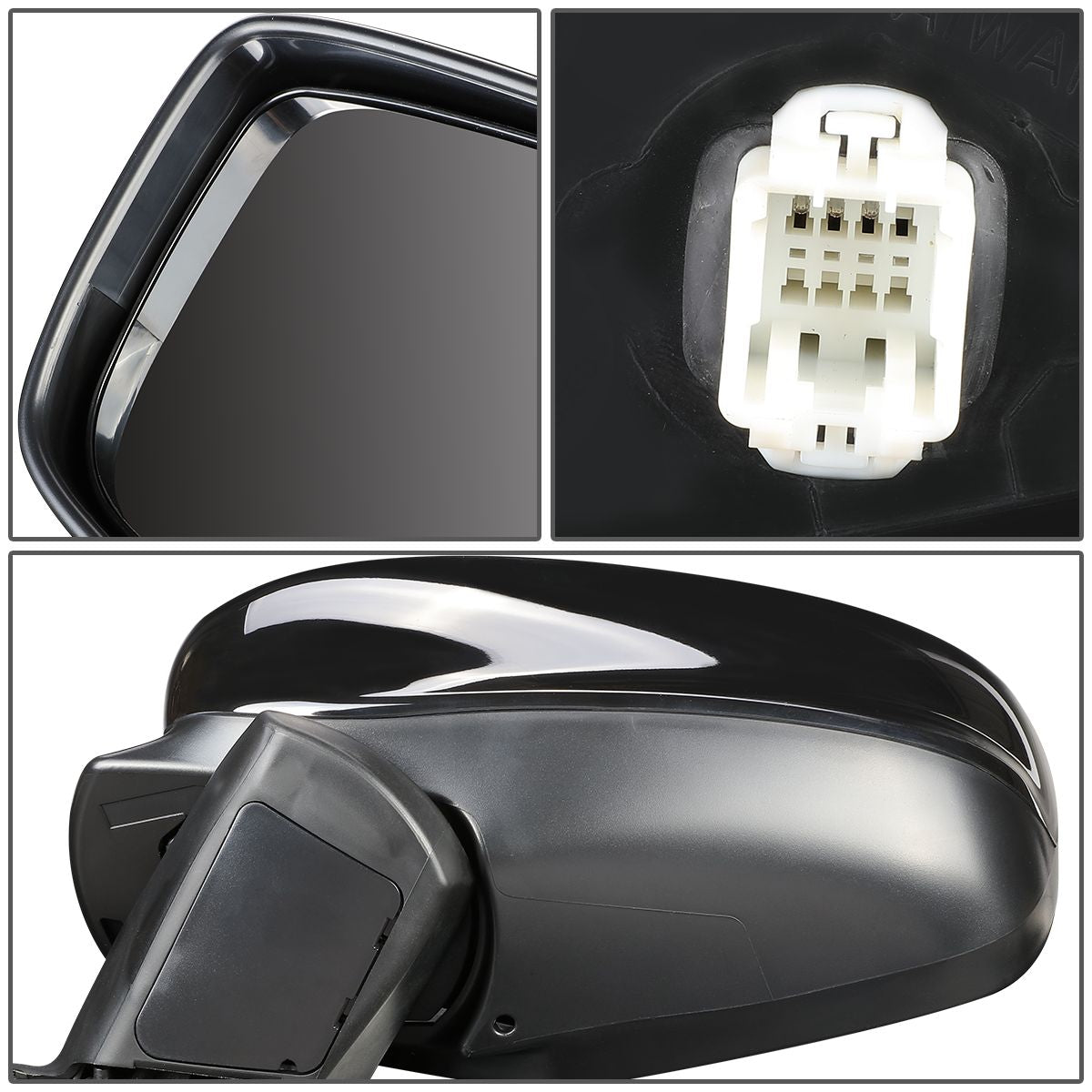 RETROVISOR MIRROR - OEM - 08-12 HONDA ACCORD 2-DOOR - POWERED - PAINTABLE - BLACK - LEFT