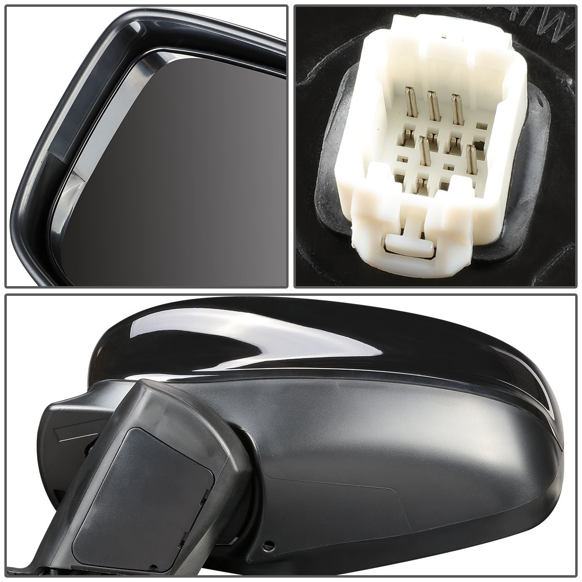 RETROVISOR MIRROR - OEM - 08-12 HONDA ACCORD 2-DOOR - POWERED - HEATED - PAINTABLE - BLACK - LEFT