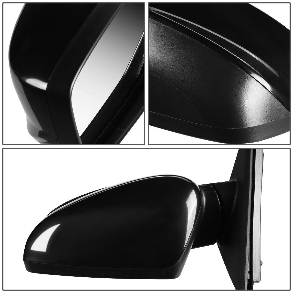 RETROVISOR MIRROR - OEM - 08-12 HONDA ACCORD 4-DOOR - POWERED - HEATED - PAINTABLE - BLACK - LEFT