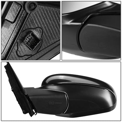 RETROVISOR MIRROR - OEM - 08-12 HONDA ACCORD 4-DOOR - POWERED - HEATED - PAINTABLE - BLACK - LEFT