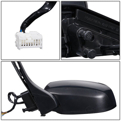 RETROVISOR MIRROR - OEM - 10-18 HONDA INSIGHT - POWERED - HEATED - W/ SIGNAL LIGHT - FOLDING - BLACK MATERIAL - LEFT