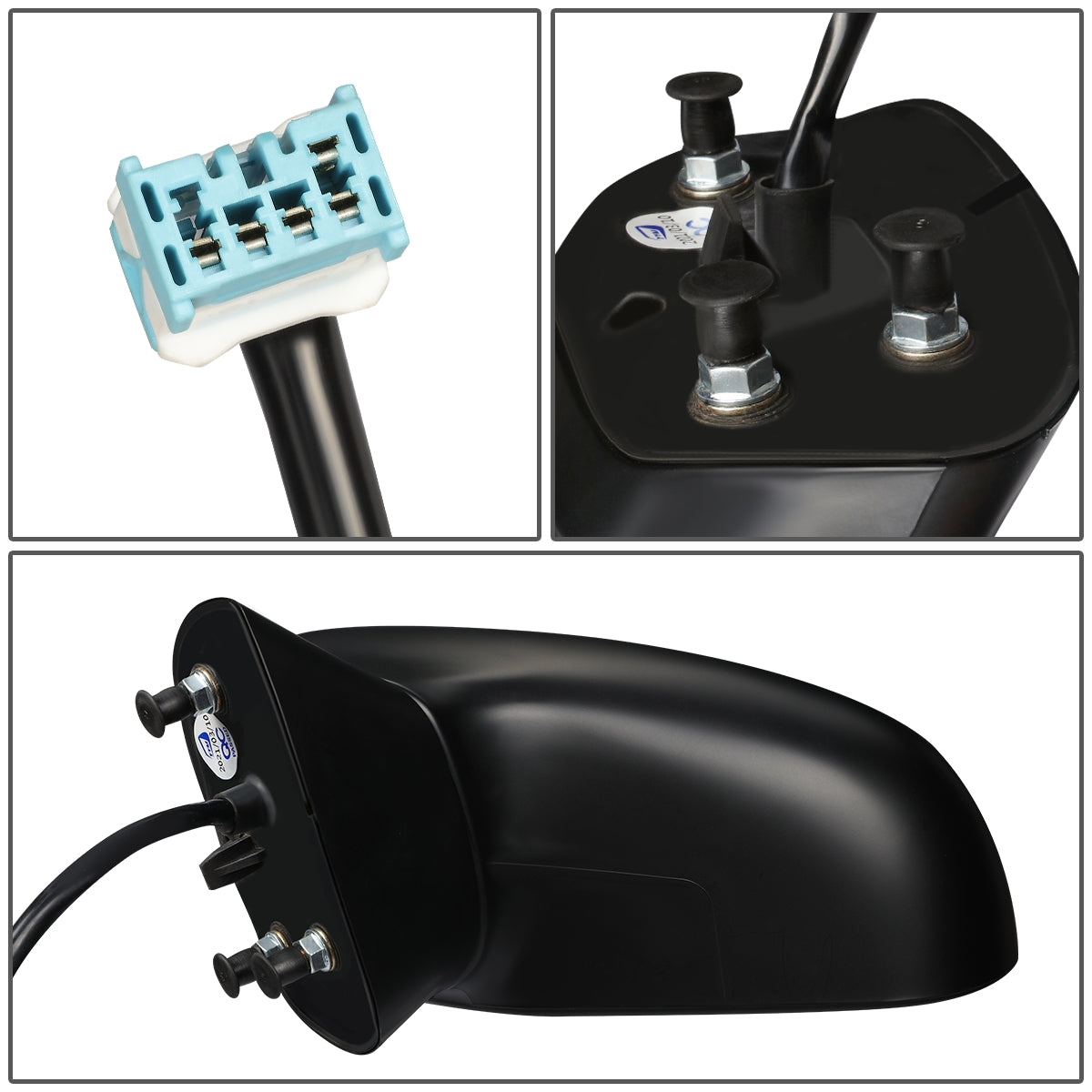 RETROVISOR MIRROR - OEM - 06-11 HONDA CIVIC - POWERED - HEATED - FOLDING - TEXTURED - BLACK MATERIAL - LEFT