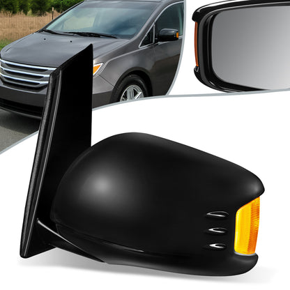 RETROVISOR MIRROR - OEM - 11-13 HONDA ODYSSEY - POWERED - HEATED - W/ SIGNAL LIGHT - W/ MEMORY - FOLDING - BLACK MATERIAL - LEFT