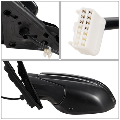 RETROVISOR MIRROR - OEM - 16-18 HONDA CIVIC 4-DR - POWERED - HEATED - W/ SIGNAL LIGHT - FOLDING - W/ ASPHERICAL GLASS - BLACK MATERIAL - LEFT