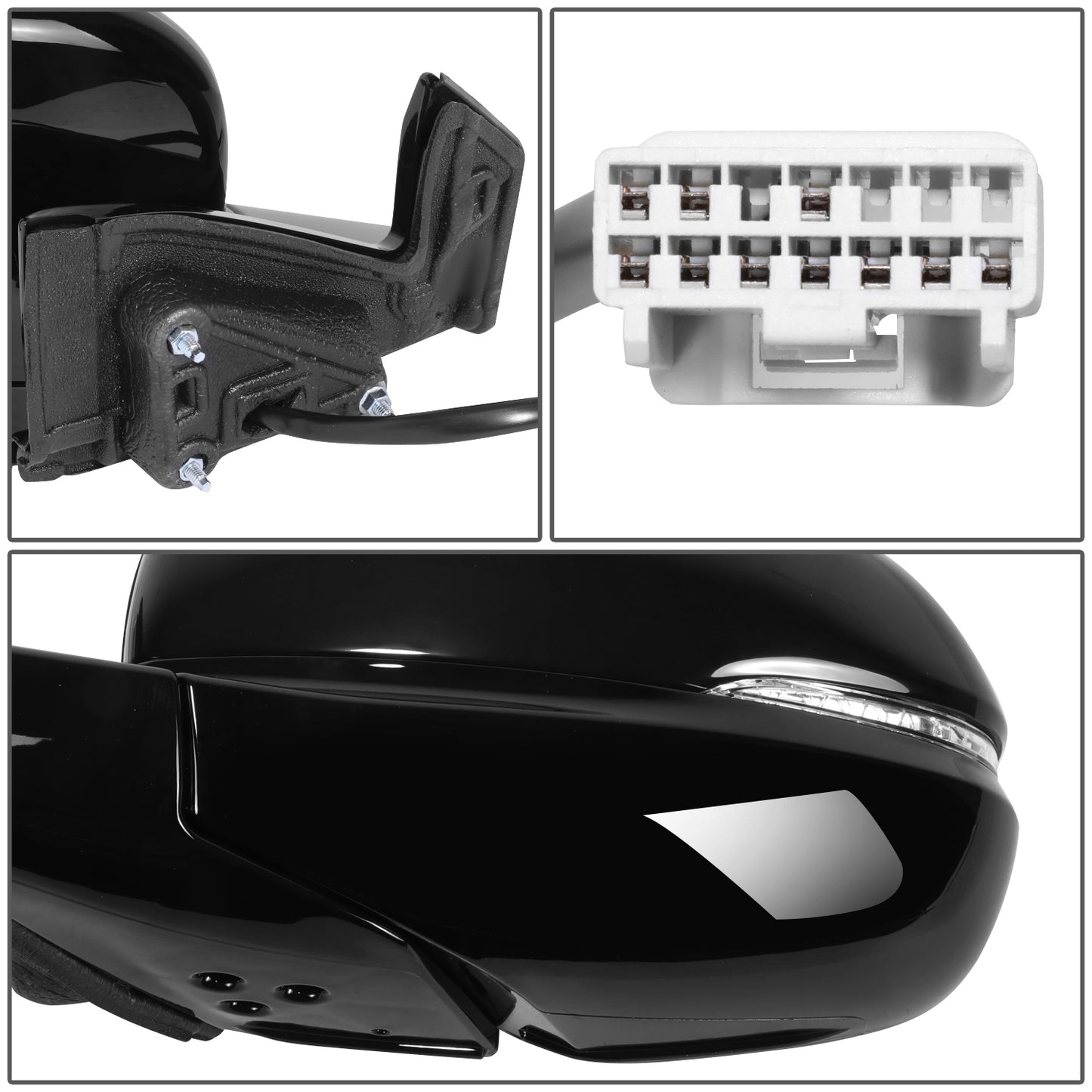 RETROVISOR MIRROR - OE STYLE - HONDA PILOT 16-18 - WITH POWER WITH HEATED WITH SIGNAL WITH MEMORY - AWD - DRIVER SIDE - PAINT TO MATCH - BLACK