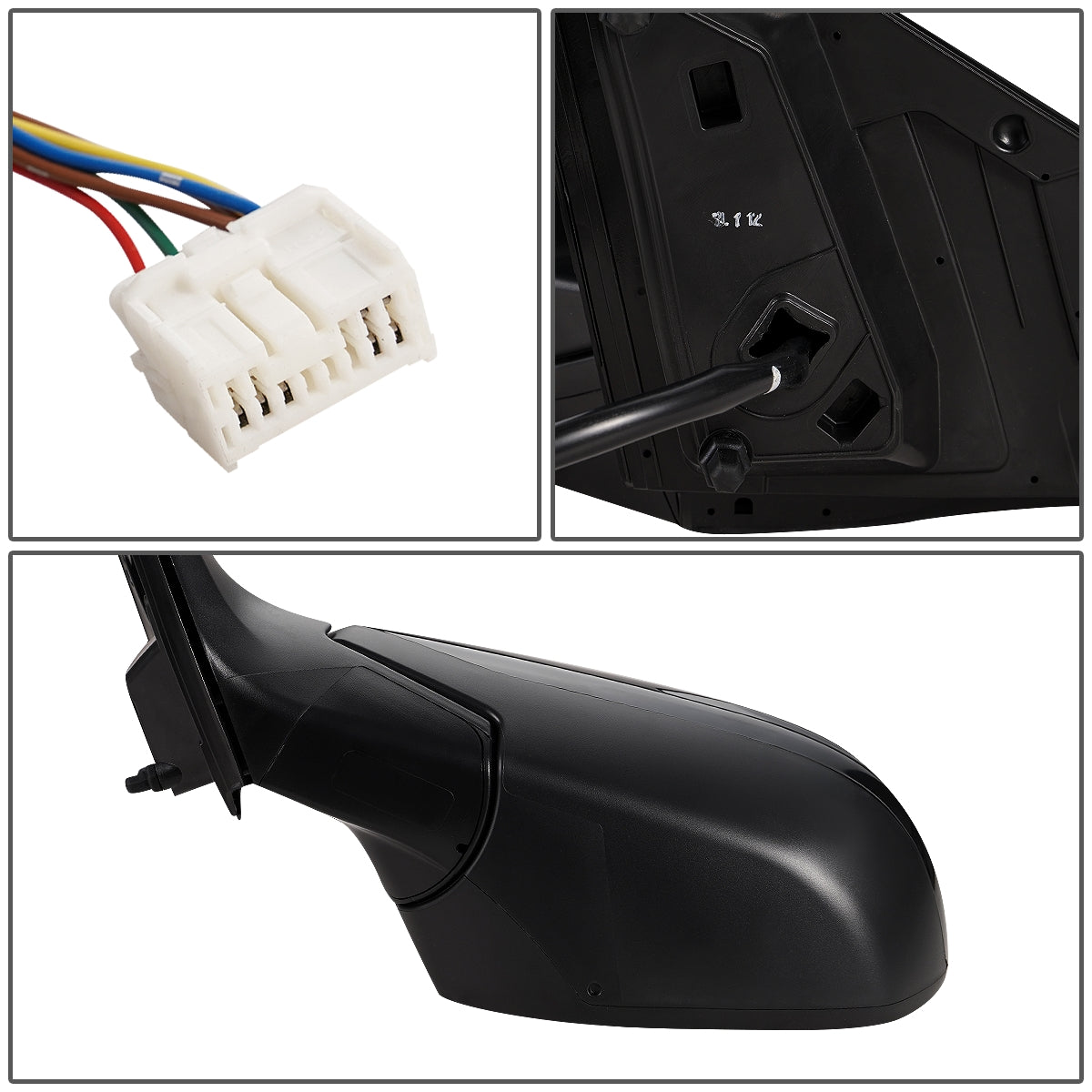 RETROVISOR MIRROR - OEM - 12-14 HONDA CR-V - POWERED - HEATED - W/ SIGNAL LIGHT - FOLDING - W/ ASPHERICAL GLASS - BLACK MATERIAL - LEFT