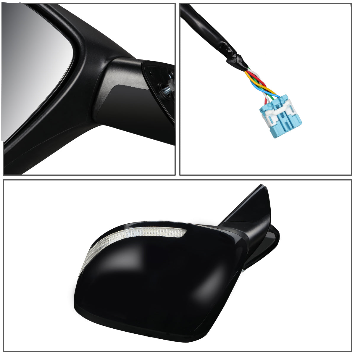 RETROVISOR MIRROR - OEM - 13-15 HONDA CIVIC - POWERED - W/ SIGNAL LIGHT - FOLDING - BLACK MATERIAL - LEFT