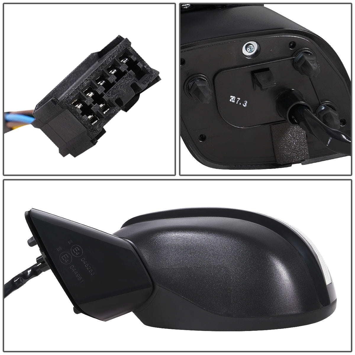 RETROVISOR MIRROR - OEM - 13-15 HONDA CIVIC - POWERED - HEATED - W/ SIGNAL LIGHT - FOLDING - BLACK MATERIAL - LEFT