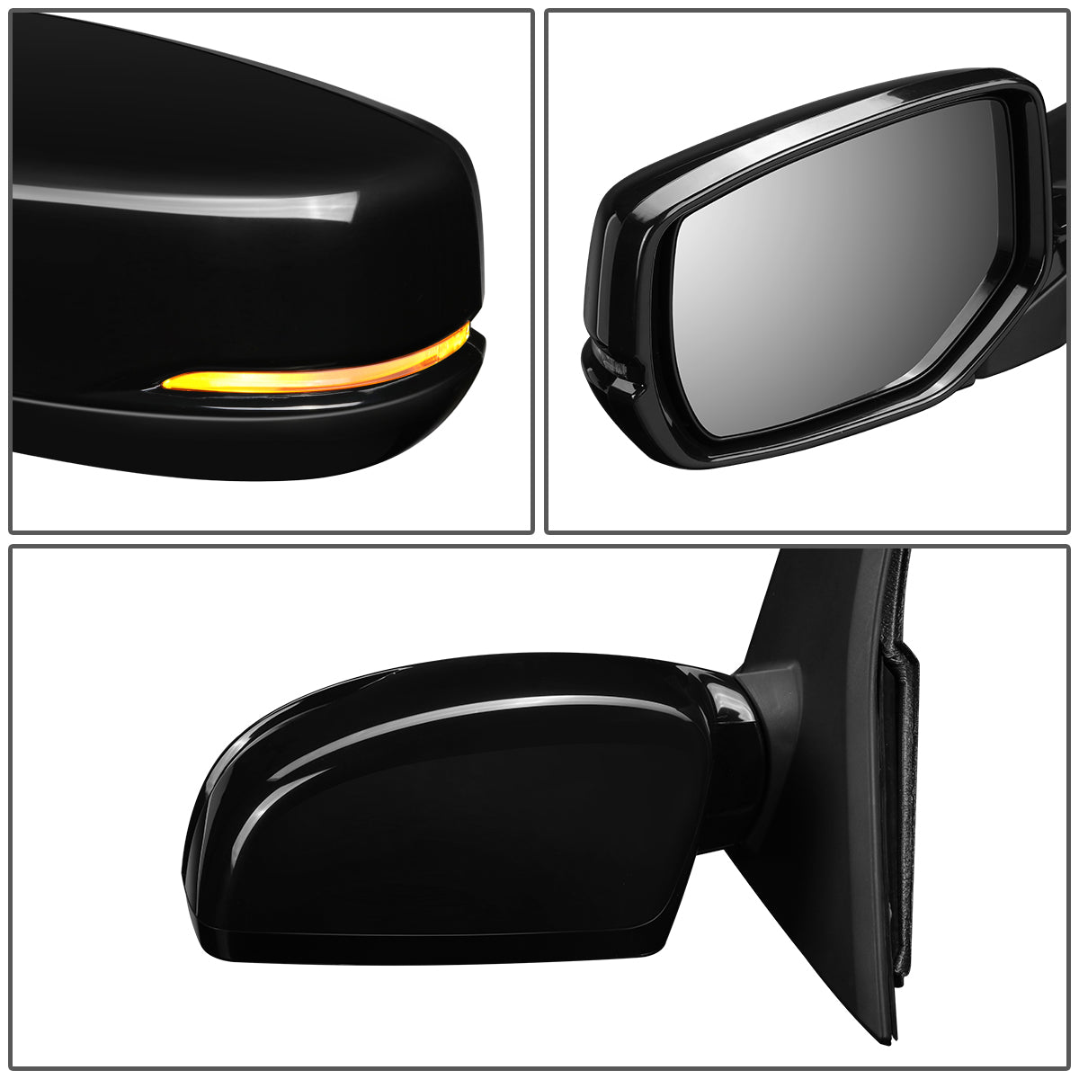 RETROVISOR MIRROR - OEM - 16-17 HONDA ACCORD - POWERED - HEATED - W/ SIGNAL LIGHT - FOLDING - BLACK MATERIAL - LEFT