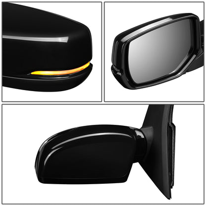 RETROVISOR MIRROR - OEM - 16-17 HONDA ACCORD - POWERED - HEATED - W/ SIGNAL LIGHT - FOLDING - BLACK MATERIAL - LEFT