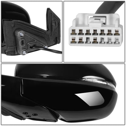 RETROVISOR MIRROR - OE STYLE - HONDA PILOT 17-22 - WITH POWER WITH HEATED WITH SIGNAL WITH MEMORY - DRIVER SIDE - PAINT TO MATCH - BLACK