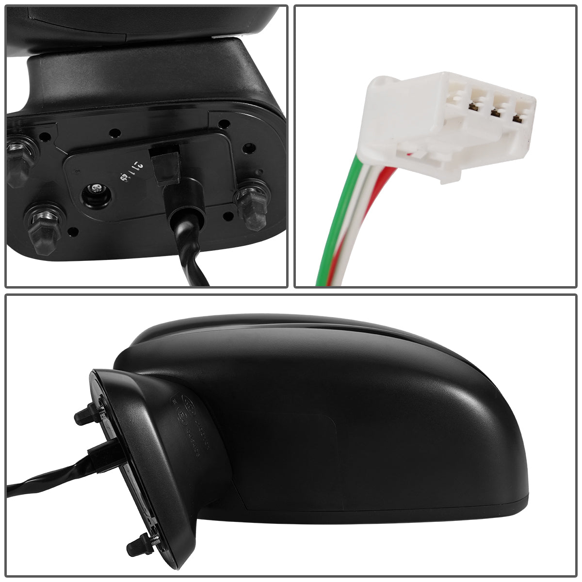 RETROVISOR MIRROR - OEM - 15-19 HONDA FIT - POWERED - BLACK MATERIAL - LEFT