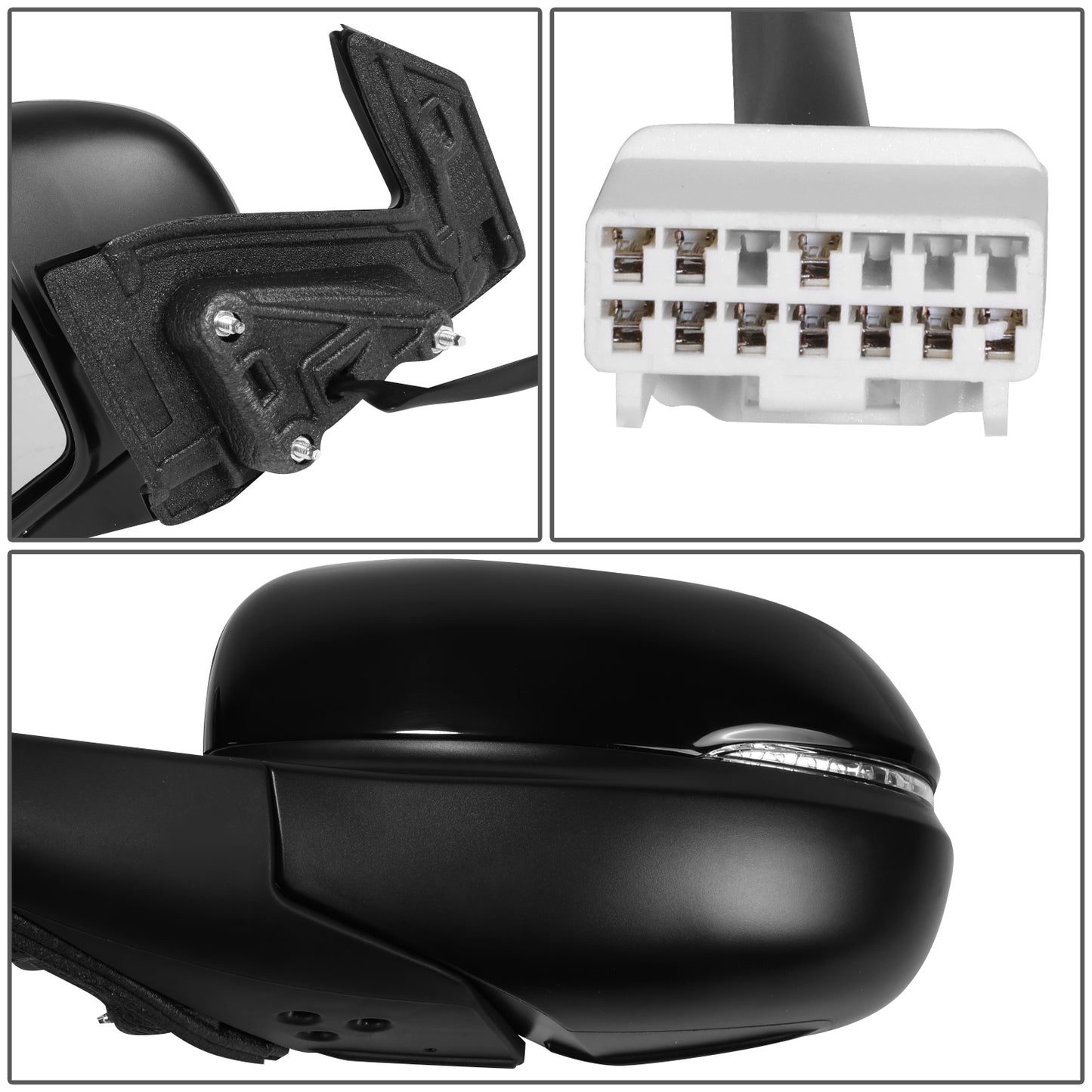 RETROVISOR MIRROR - OE STYLE - HONDA PILOT 19-22 - HONDA PASSPORT 19-24 - WITH POWER WITH HEATED WITH SIGNAL WITH MEMORY - DRIVER SIDE - PAINT TO MATCH - BLACK