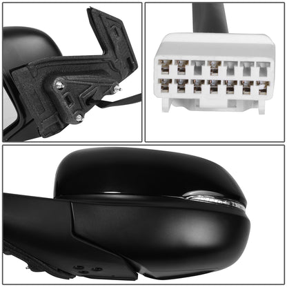 RETROVISOR MIRROR - OE STYLE - HONDA PILOT 19-22 - HONDA PASSPORT 19-24 - WITH POWER WITH HEATED WITH SIGNAL WITH MEMORY - DRIVER SIDE - PAINT TO MATCH - BLACK