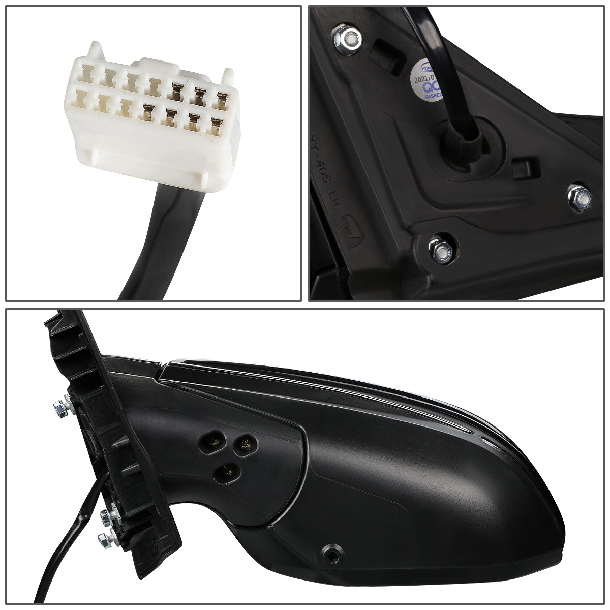 RETROVISOR MIRROR - OEM - 19+ HONDA INSIGHT - POWERED - HEATED - W/ SIGNAL LIGHT - FOLDING - BLACK - LEFT