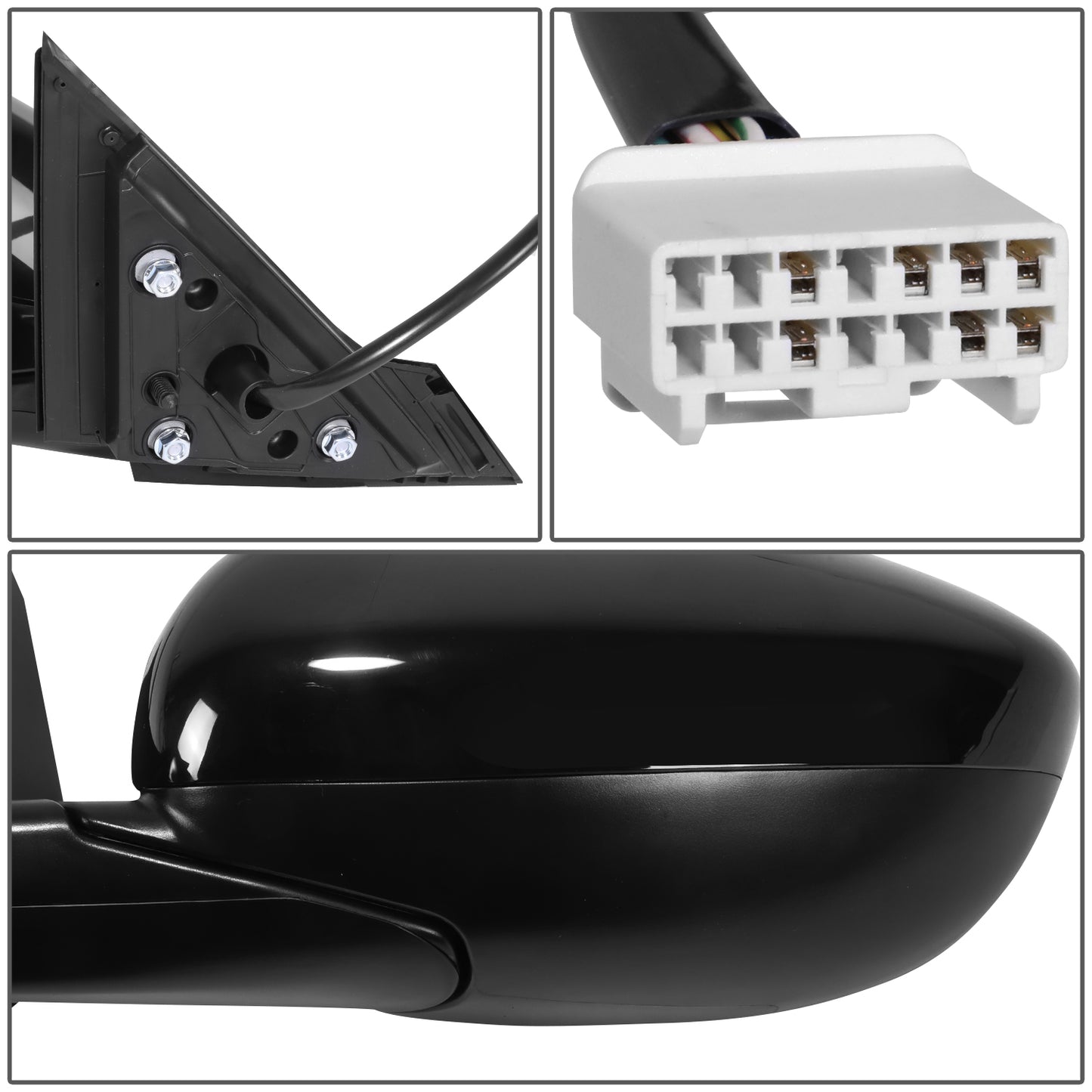 RETROVISOR MIRROR - OE STYLE - HONDA ACCORD 23-24 - WITH POWER WITH HEATED WITH BLIND SPOT - DRIVER SIDE - PAINT TO MATCH - BLACK