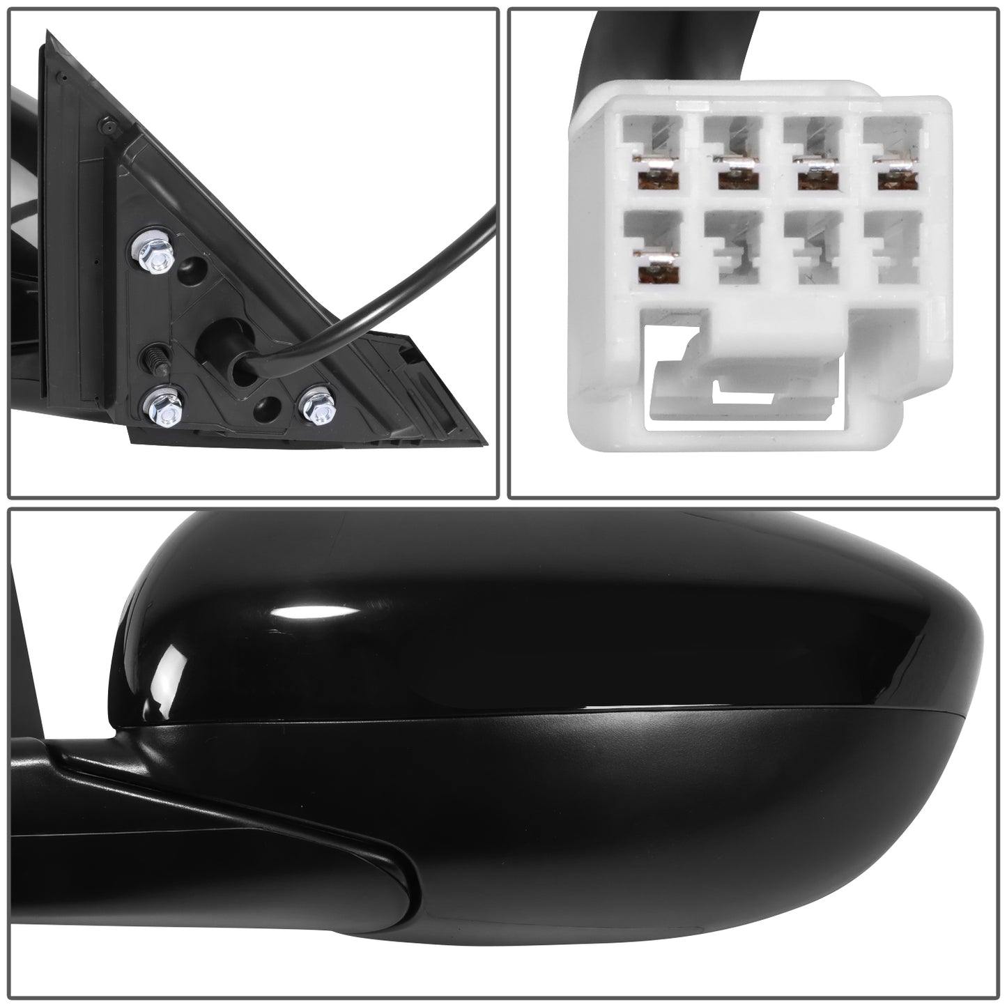 RETROVISOR MIRROR - OE STYLE - HONDA ACCORD 23-24 - WITH POWER WITH BLIND SPOT - DRIVER SIDE - PAINT TO MATCH - BLACK