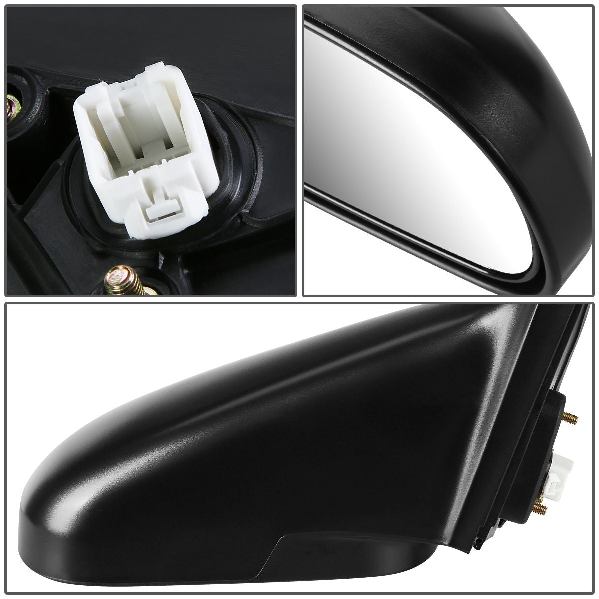 RETROVISOR MIRROR - OEM - 96-00 HONDA CIVIC 4-DOOR - POWERED - PAINTABLE - BLACK - RIGHT