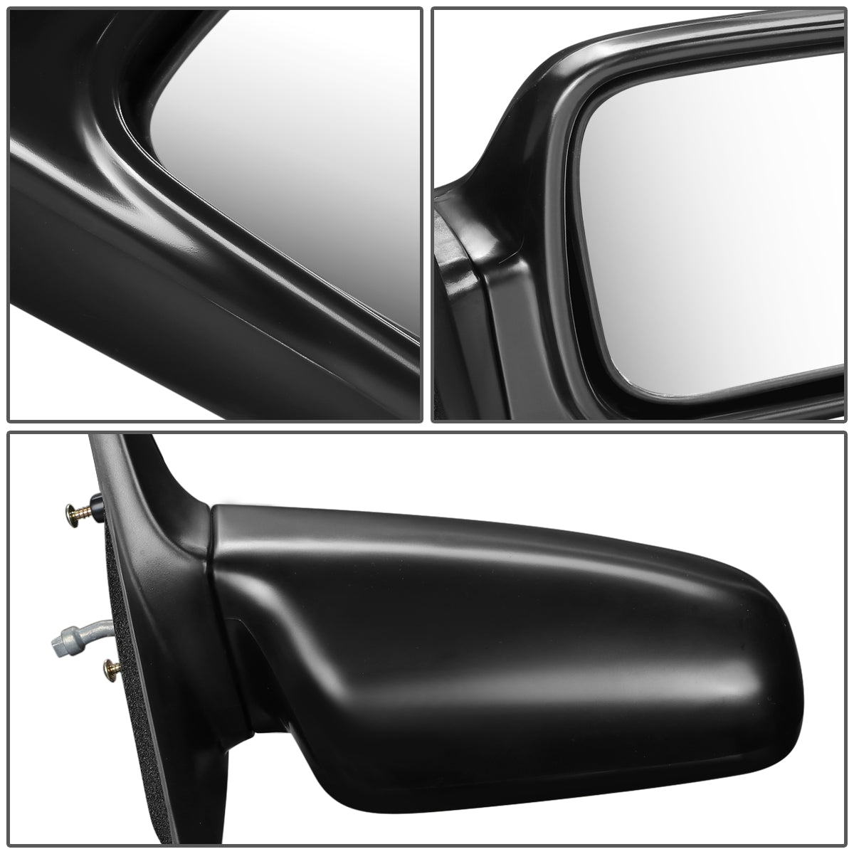 RETROVISOR MIRROR - OEM - 88-91 HONDA CIVIC 2-DR - MANUAL - W/ LEVER - FLEXIBLE - BLACK MATERIAL - RIGHT