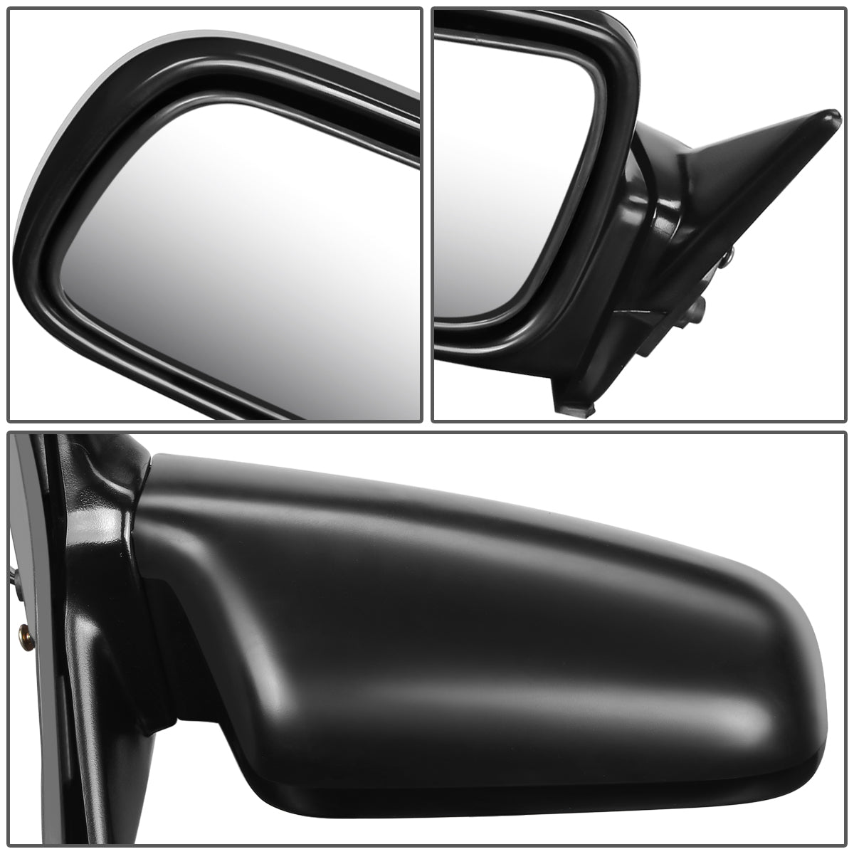 RETROVISOR MIRROR - OEM - 88-91 HONDA CIVIC 4-DR - POWERED - FLEXIBLE - BLACK MATERIAL - RIGHT