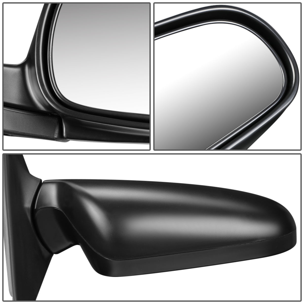 RETROVISOR MIRROR - OEM - 90-93 HONDA ACCORD 4-DR - POWERED - FOLDING - TEXTURED - BLACK - RIGHT