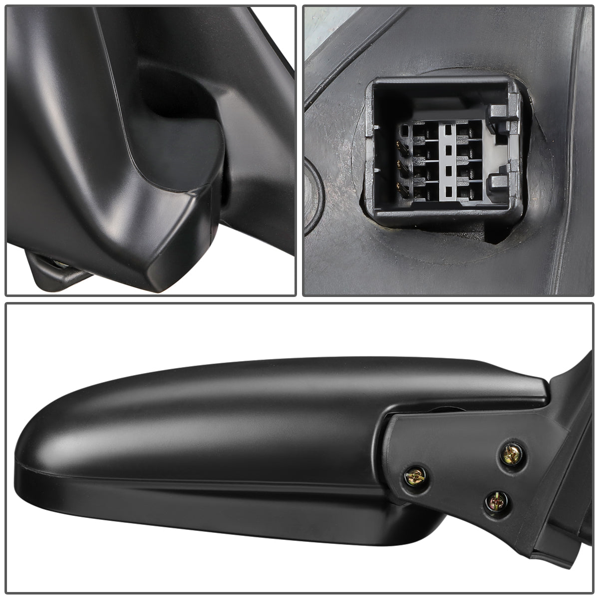 RETROVISOR MIRROR - OEM - 90-93 HONDA ACCORD 4-DR - POWERED - FOLDING - TEXTURED - BLACK - RIGHT