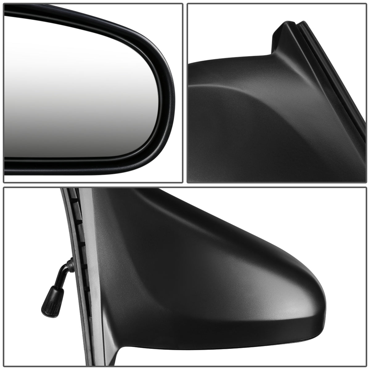 RETROVISOR MIRROR - OEM - 96-00 HONDA CIVIC 2-DOOR - MANUAL - PAINTABLE - BLACK - RIGHT