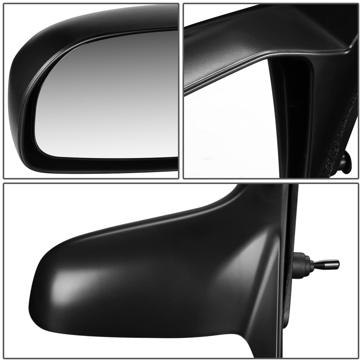 RETROVISOR MIRROR - OEM - 01-05 HONDA CIVIC 2-DOOR - MANUAL - PAINTABLE - BLACK - RIGHT