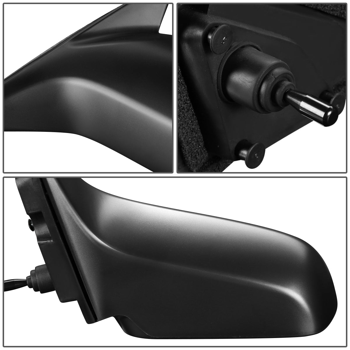 RETROVISOR MIRROR - OEM - 01-05 HONDA CIVIC 2-DOOR - MANUAL - PAINTABLE - BLACK - RIGHT