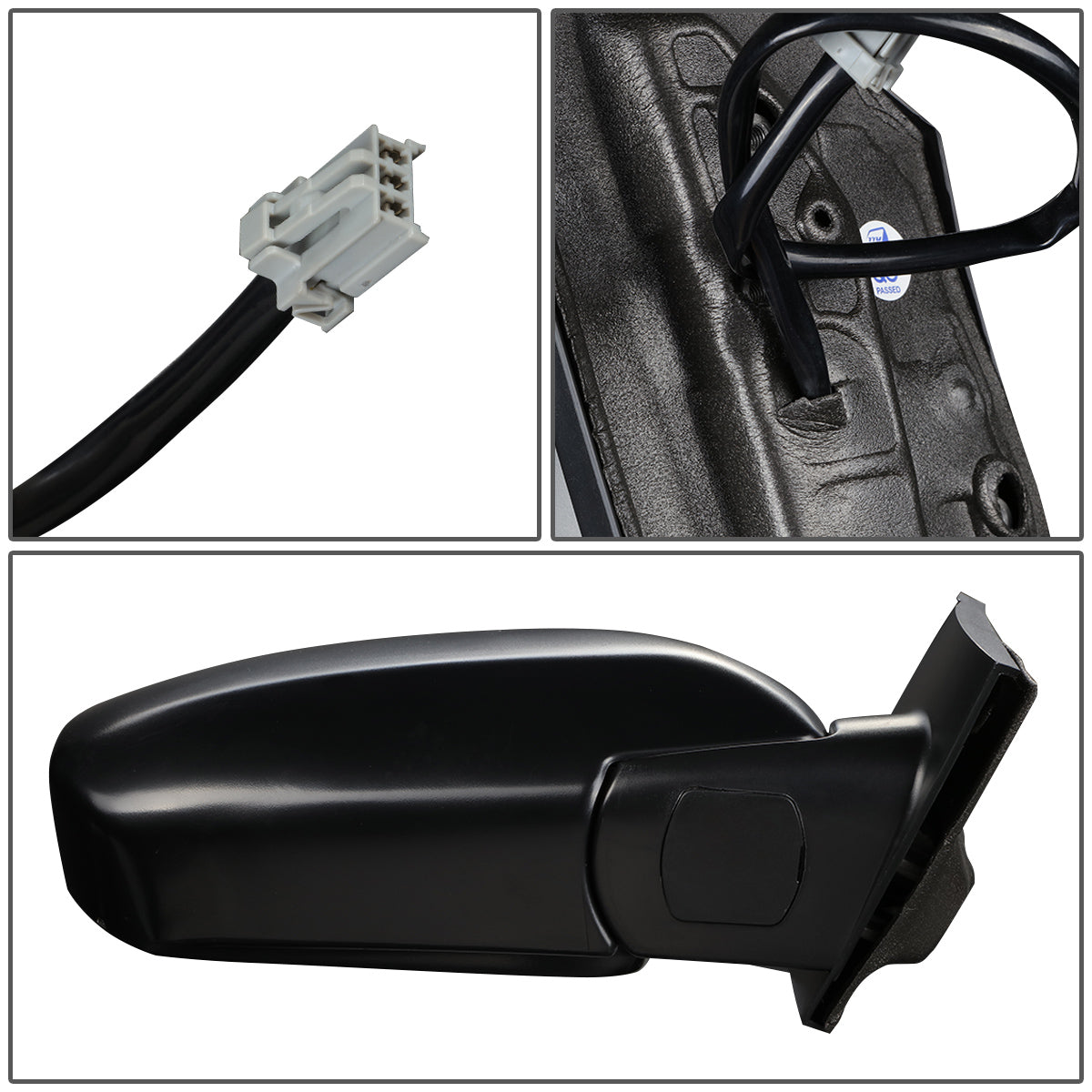 RETROVISOR MIRROR - OEM - 99-04 HONDA ODYSSEY - POWERED - FOLDING - BLACK MATERIAL - RIGHT