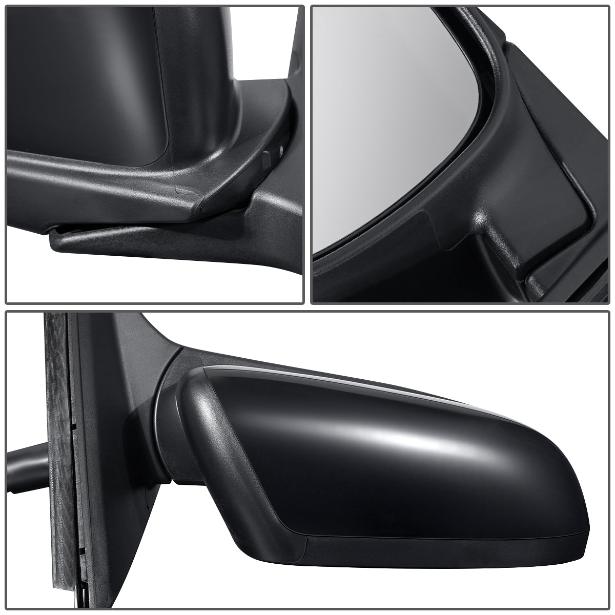RETROVISOR MIRROR - OEM - 03-07 HONDA ACCORD 4-DR - MANUAL - W/ LEVER - FOLDING - BLACK MATERIAL - RIGHT