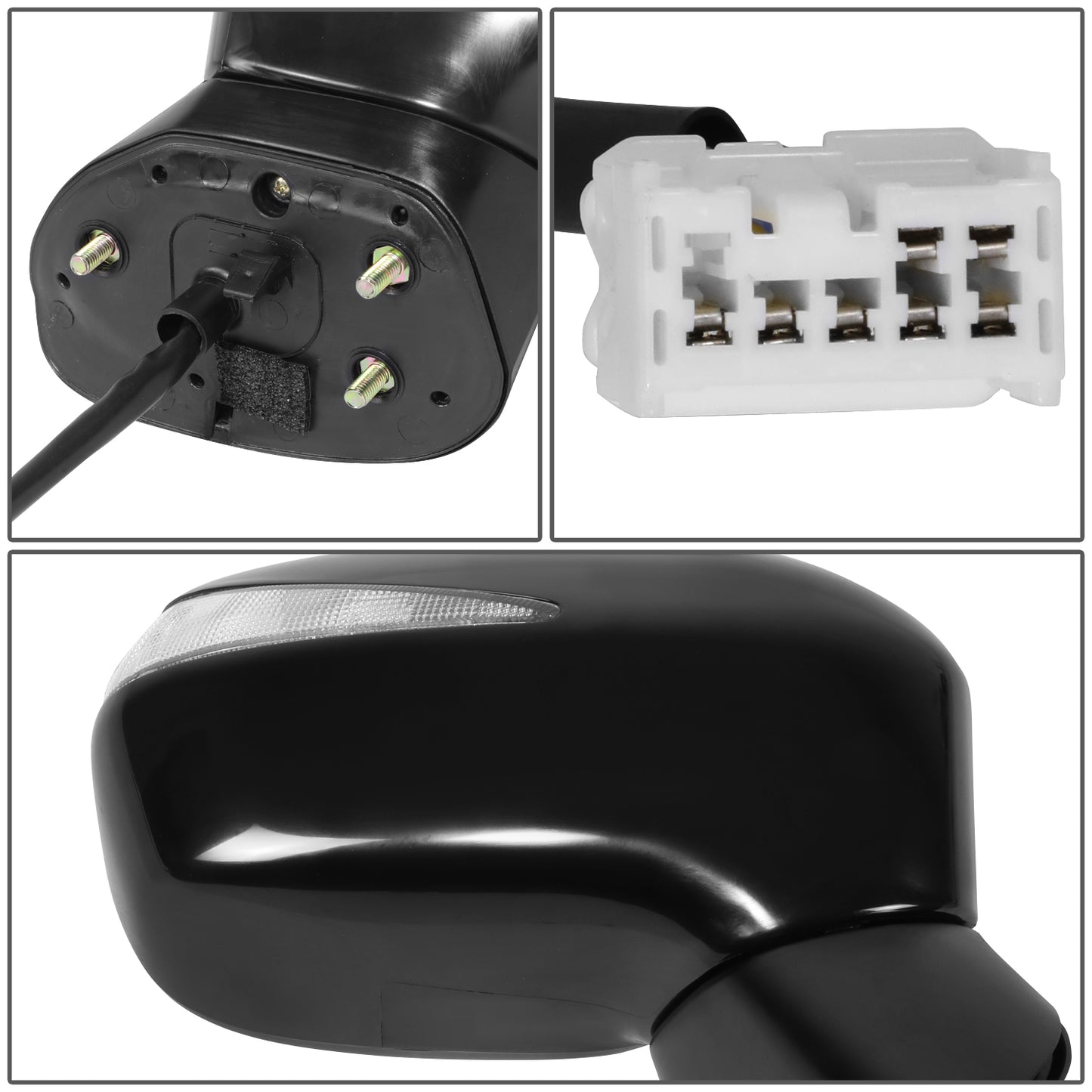 RETROVISOR MIRROR - OE STYLE - HONDA CIVIC 09-10 - WITH POWER WITH HEATED WITH SIGNAL - PASSENGER SIDE - PAINT TO MATCH - BLACK