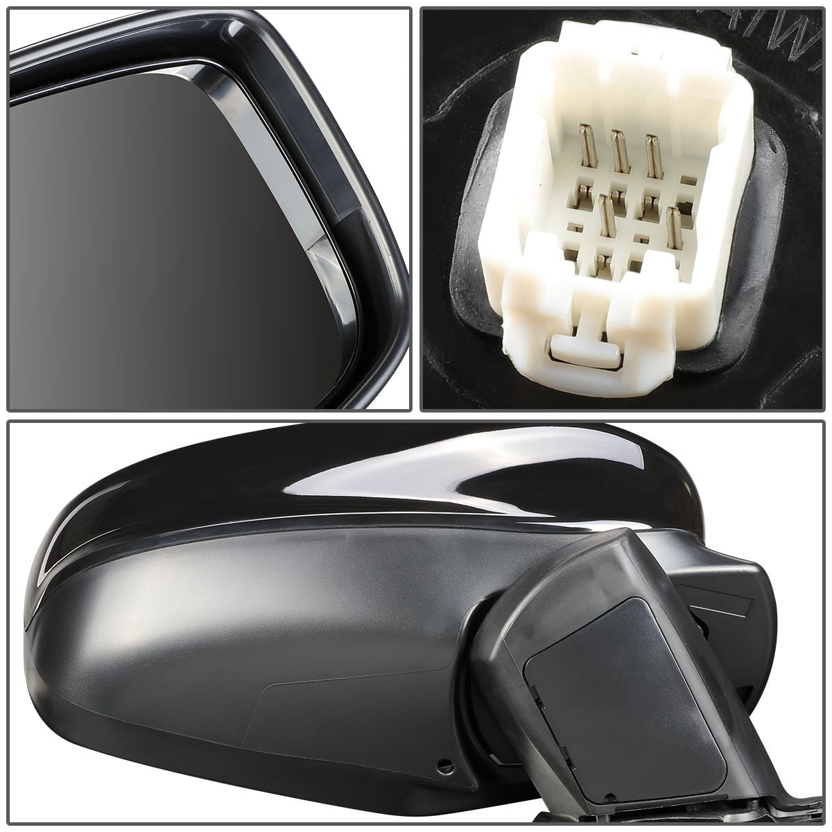 RETROVISOR MIRROR - OEM - 08-12 HONDA ACCORD 2-DOOR - POWERED - HEATED - PAINTABLE - BLACK - RIGHT