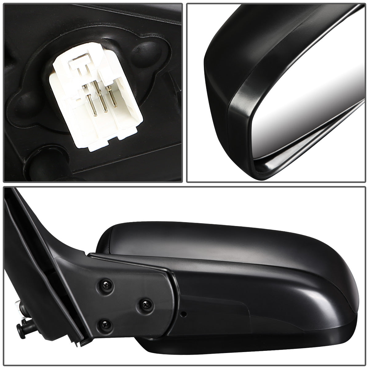 RETROVISOR MIRROR - OEM - 03-07 HONDA ACCORD 2-DOOR - POWERED - HEATED - TEXTURED - BLACK - RIGHT