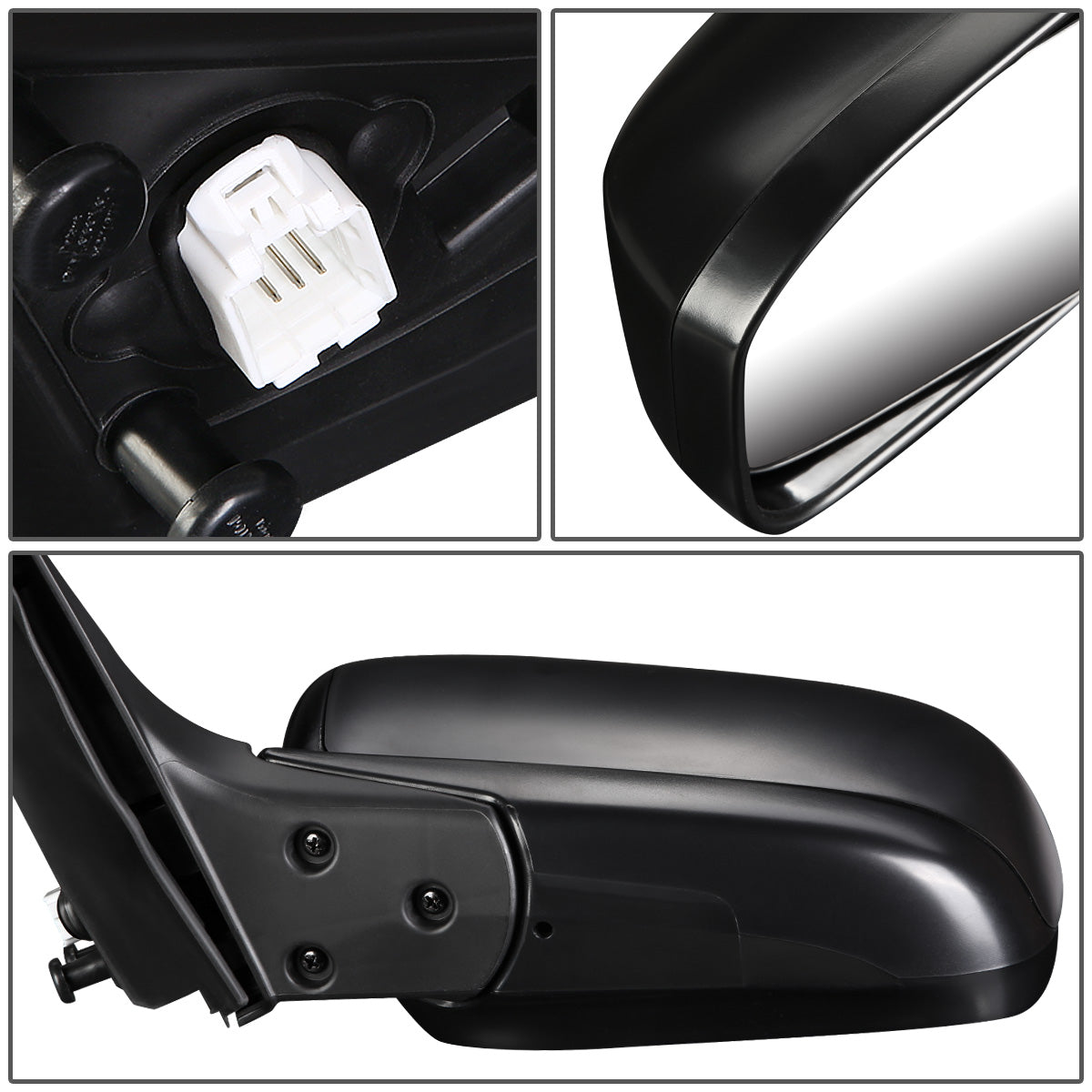 RETROVISOR MIRROR - OEM - 03-07 HONDA ACCORD 2-DOOR - POWERED - TEXTURED - BLACK - RIGHT