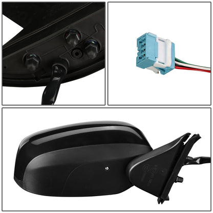 RETROVISOR MIRROR - OEM - 09-14 HONDA FIT - POWERED - PAINTABLE - BLACK - RIGHT