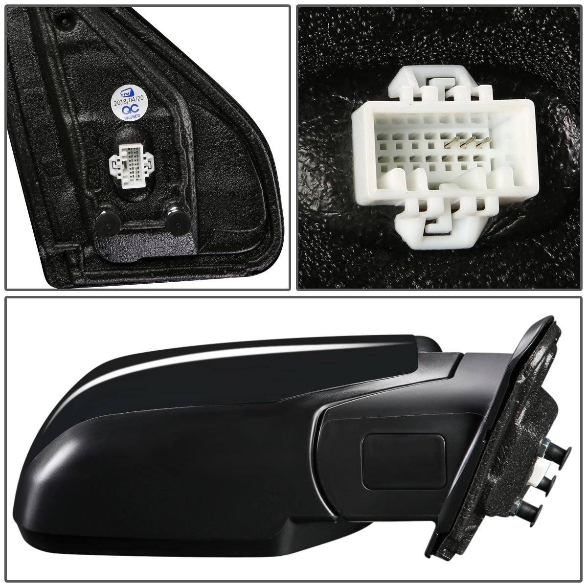 RETROVISOR MIRROR - OEM - 09-15 HONDA PILOT - POWERED - TEXTURED - BLACK - RIGHT