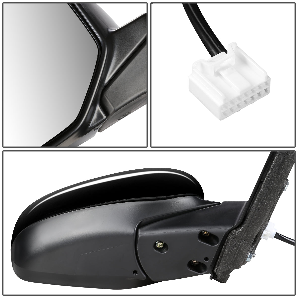 RETROVISOR MIRROR - OEM - 13-17 HONDA ACCORD 4-DOOR - POWERED - PAINTABLE - BLACK - RIGHT