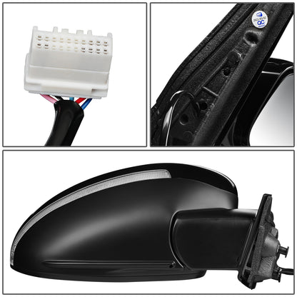 RETROVISOR MIRROR - OEM - 11-13 HONDA ODYSSEY - POWERED - HEATED - W/ SIGNAL LIGHT - W/ MEMORY - W/ FOLDING - W/ ASPHERICAL GLASS - BLACK MATERIAL - RIGHT